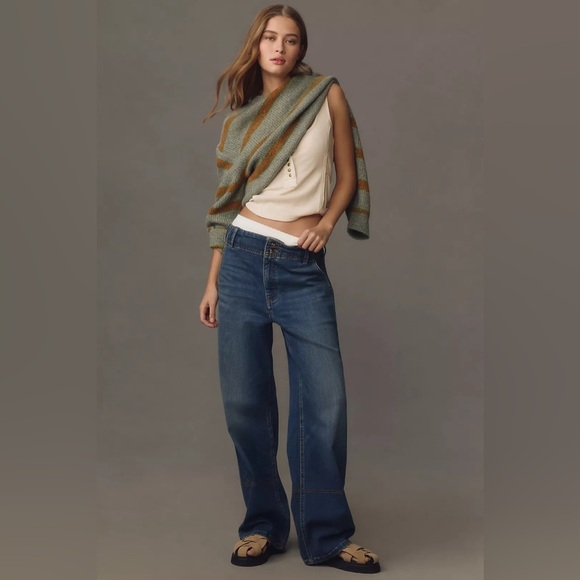 NWT! Anthro The Eventide High-Rise Wide-Leg Trouser Jeans by Pilcro 🧸🎹 - Picture 1 of 11